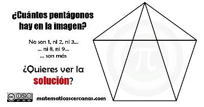 ¿Cuántos pentágonos hay en la imagen?... No son 1, ni 2, ni 3... ni 8, ni 9... son más... ¿Quieres saber la solución?