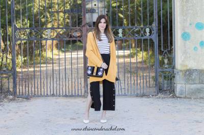 Button Side Pants & Mustard Cardigan Outfit - El Rincón de Rachel