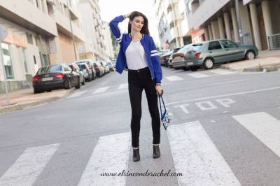 Klein Blue Baseball Jacket Outfit - El Rincón de Rachel