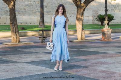 Romantic Blue Dress Outfit - El Rincón de Rachel