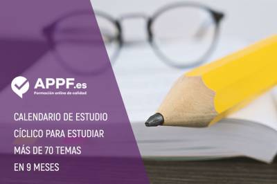 Calendario estudio cíclico para estudiar más de 70 temas en 9 meses