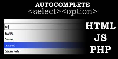 Construir un SELECT Autocomplete con HTML, PHP y JS