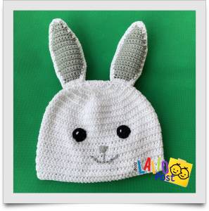 Gorro de Conejo tejido a crochet, “Orejitas”