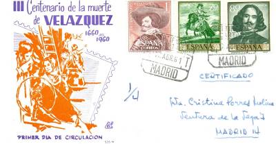 Filatelia. La Familia de Felipe IV o las Meninas de Velázquez, en la emisión del día del sello del año 1959 y…