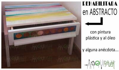 Mesita de noche rehabilitada con pintura
