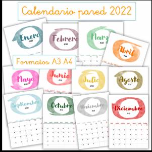 Calendario pared 2022