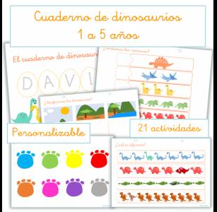Cuaderno de actividades de dinosaurios