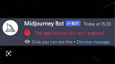 Midjourney Bot, la aplicación no responde, solución