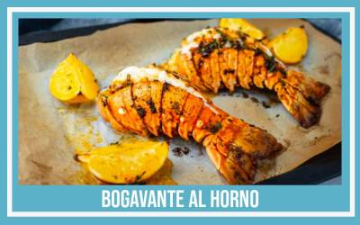 Bogavante al horno con salsa de ajo y perejil