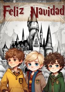 Postales de navidad de Harry Potter para imprimir