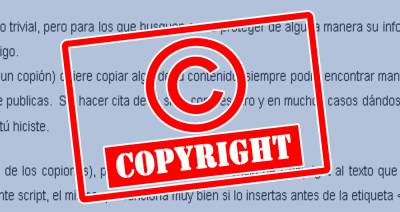 Cómo presentar mensaje de copyright cuando copian contenido de tu web