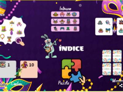 Juegos interactivos de Carnaval. Caretas y fichas