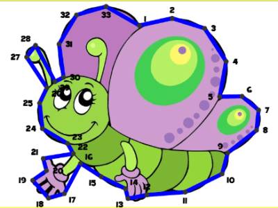 Unir puntos numerados en primavera