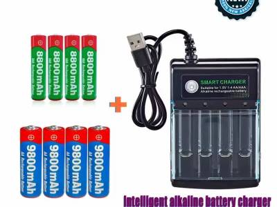 Cargador inteligente con 8 baterías recargables