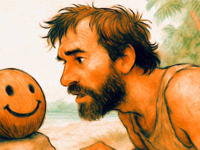 Un náufrago en una isla