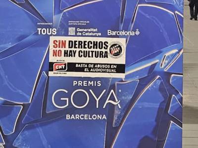 Revuelta sindical en los goya, cnt barcelona, sector audiovisual