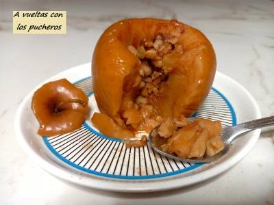 Manzanas asadas en el congelador