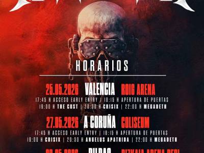 Dave Mustaine activa la cuenta atrás: Horarios conciertos de Megadeth A Coruña, Valencia y Bilbao