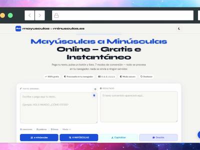 Convertidor de mayúsculas y minúsculas: texto listo en segundos