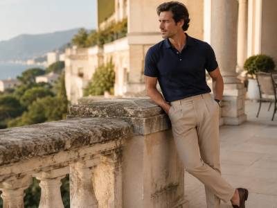 Polo azul marino de hombre: cómo combinarlo bien