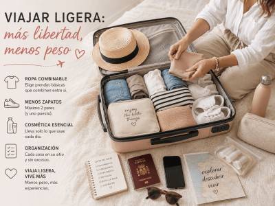 Viajar ligera: cómo preparar tu maleta práctica y sin renunciar al estilo