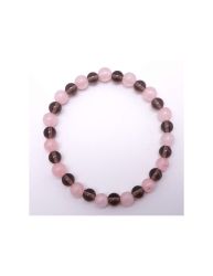 Pulsera cuarzo rosa y cuarzo ahumado, la pulsera del amor