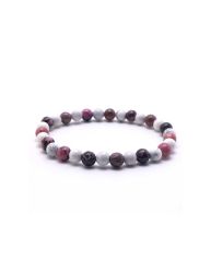 Pulsera de rodonita y howlita: equilibrio y bienestar