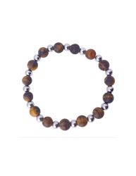 Pulsera de acero con cuentas de ojo de tigre para hombre: un acc