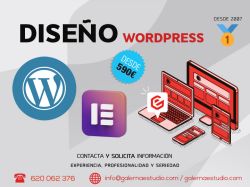 Diseño de páginas web Wordpress + dominio + alojamiento